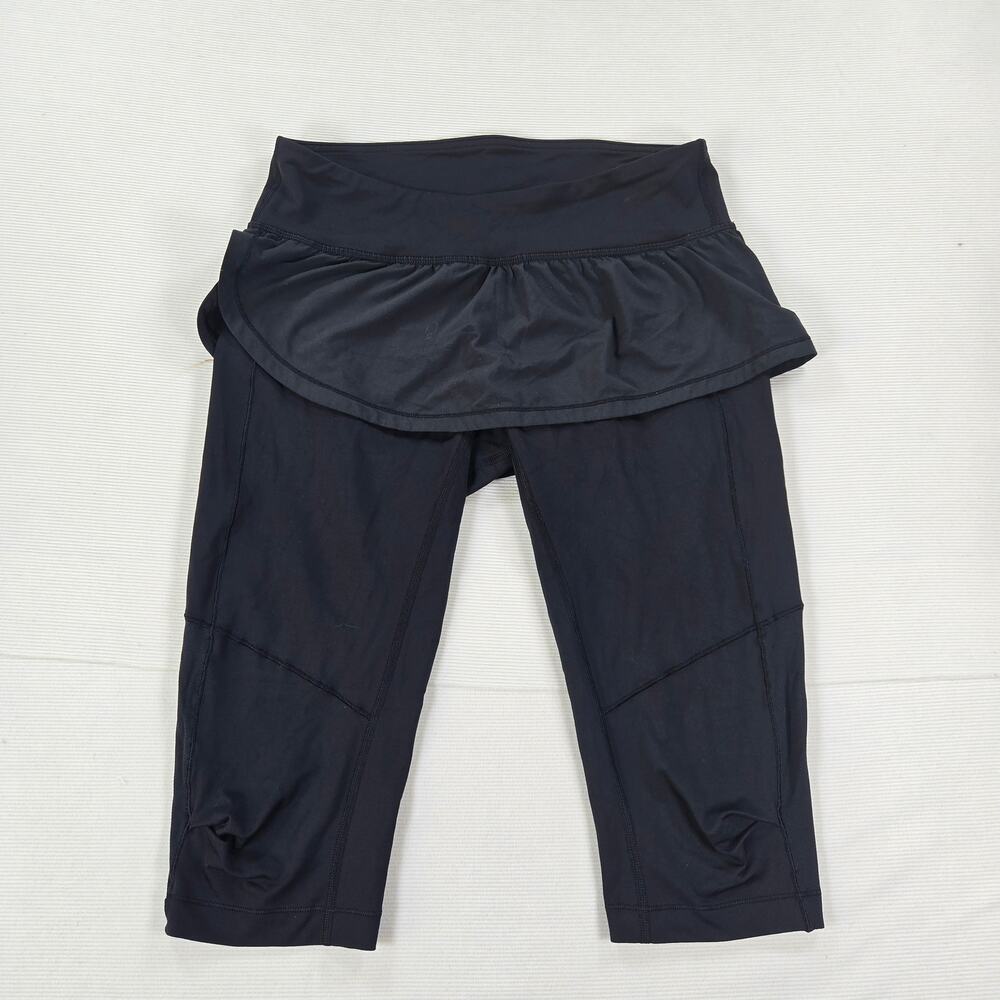 Lululemon Spin It To Win It Crop Leggings Skirt‎ Combo in Black Women's Size 8